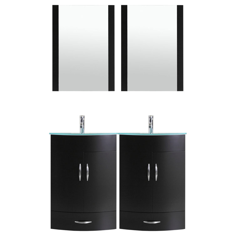 Orren Ellis Marguez 48" Double Bathroom Vanity Set with Mirror Wayfair